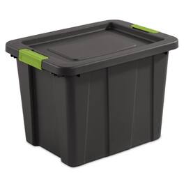 Sterilite - Tuff1 Latching 18 gal Stacking Plastic Storage Box with Lid, (6 Pack) - Flat Gray
