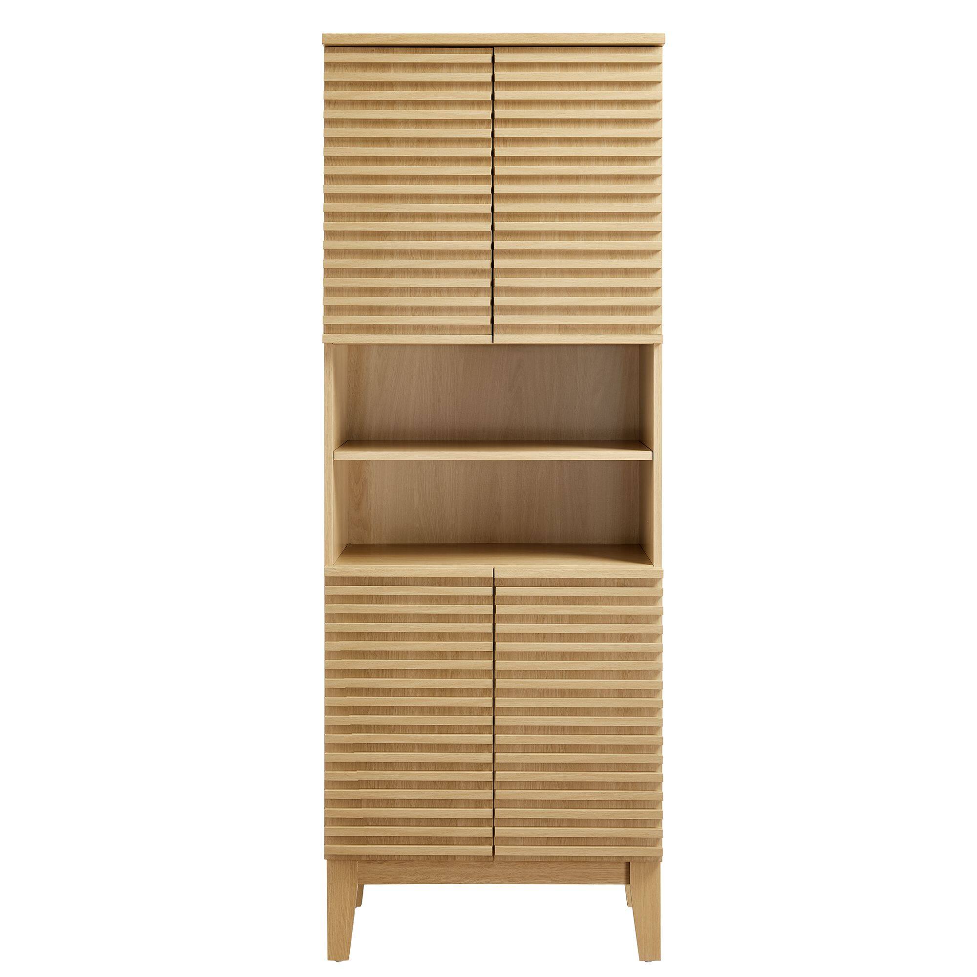 Alt View 4. Modway - Render Tall Bathroom Storage Cabinet by Modway - Oak.
