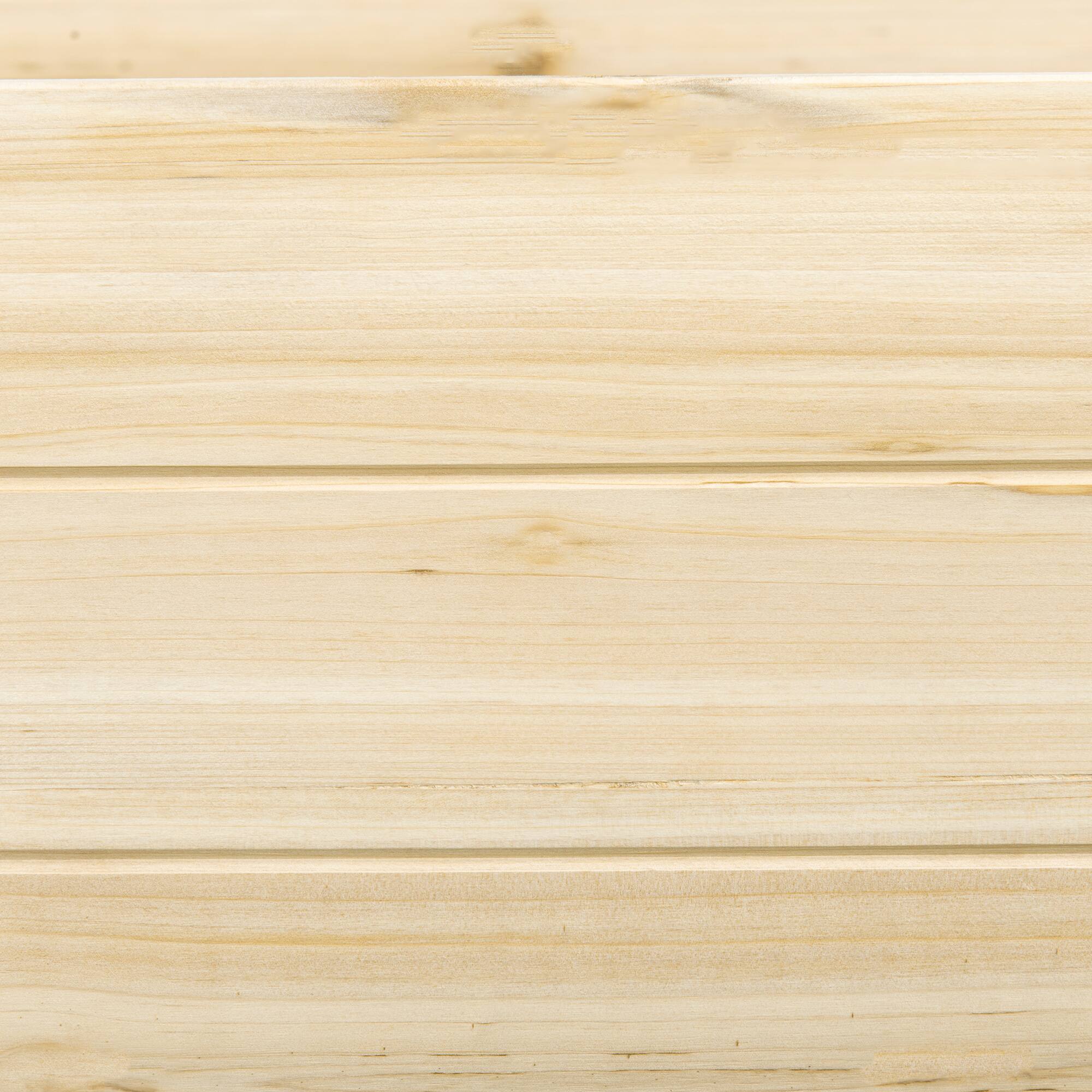 Alt View 7. Outsunny - 8x2ft Wooden Raised Garden Bed Kit, Outdoor Elevated Planter Box, Self Draining Bottom and Liner - Natural wood finish.