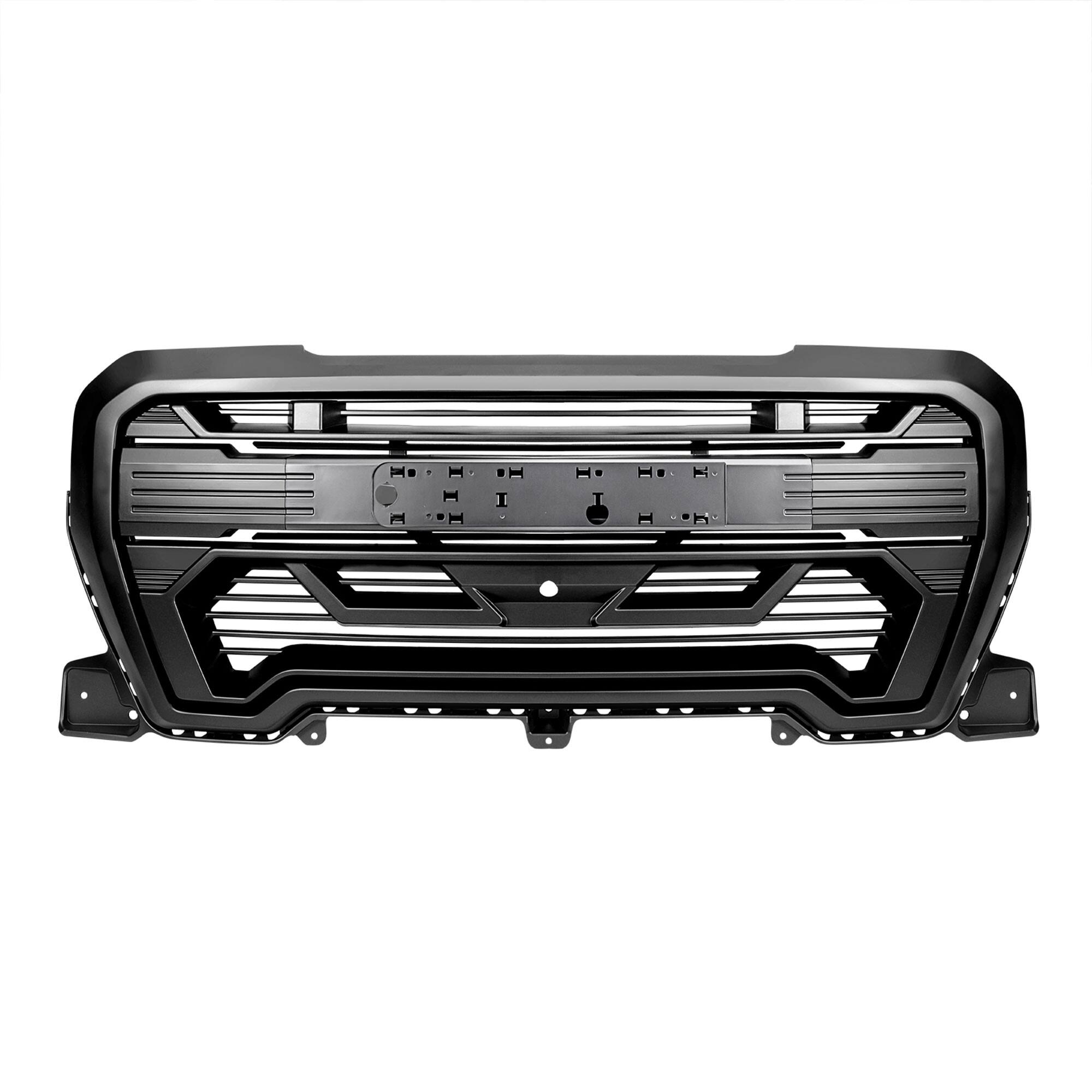 Alt View 5. AMERICAN MODIFIED - AMERICAN MODIFIED Grille w/Emblem Base, 2019-2021 GMC Sierra 1500, Matte Black - Matte Black.