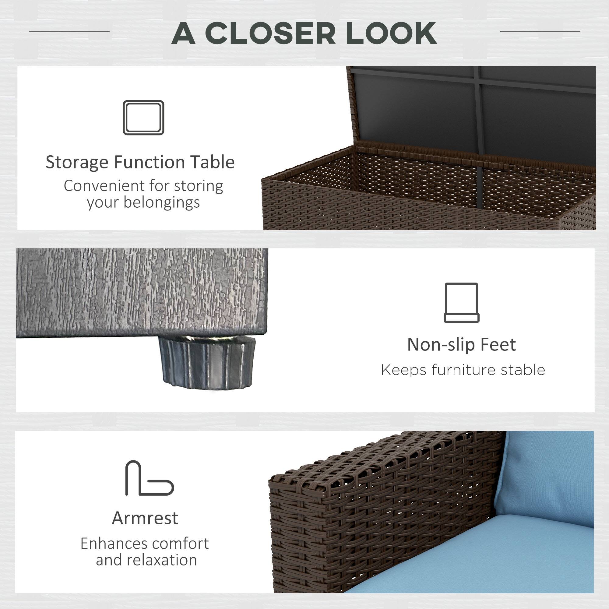 A CLOSER LOOK

Storage Function Table
Convenient for storing your belongings

Non-slip Feet
Keeps furniture stable

Armrest
Enhances comfort and relaxation