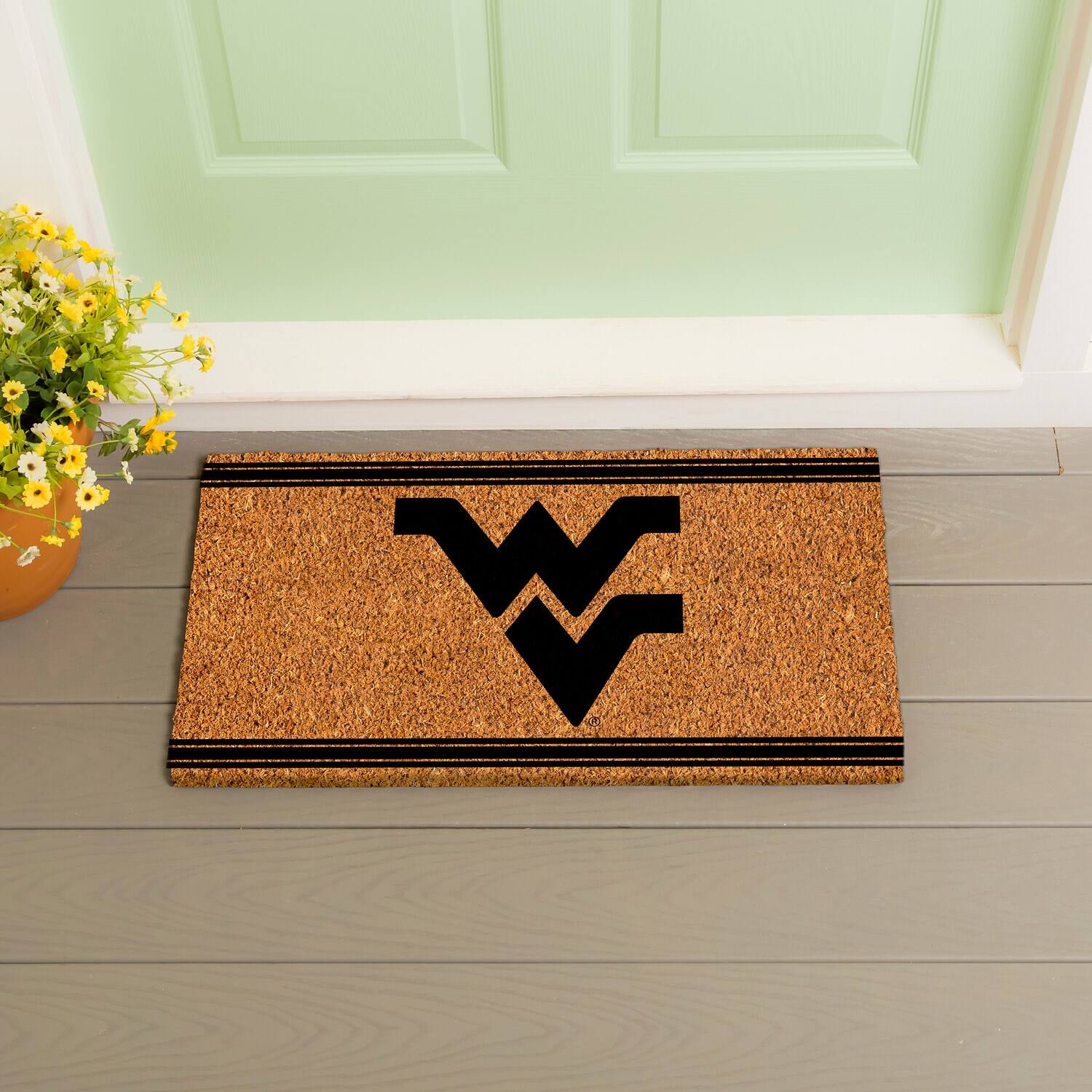 Alt View 2. Evergreen Enterprises - West Virginia Mountaineers 16" x 28" Logo Turf Mat - Multicolor.