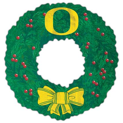 Front. Fan Creations - Oregon Ducks 16'' Team Wreath Sign - Green.