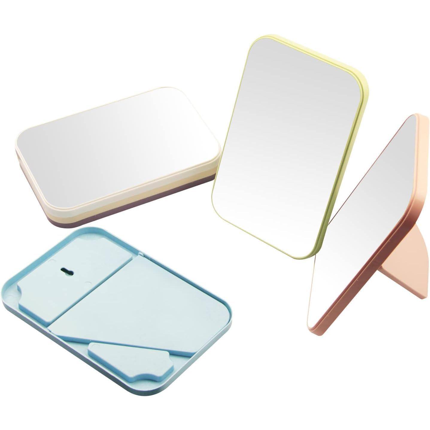 Alt View 2. Pacoar Cade - Inch Desktop Makeup Mirror Princess Table Desk Wall Hanging Dual Purpose Square Makeup Mirror Glass - Khaki.