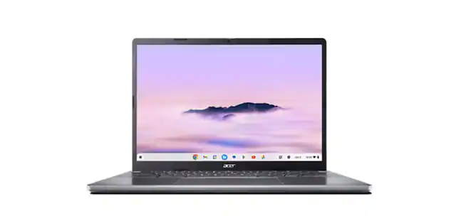 Front. Acer - Acer Laptop Chromebook Plus 514 14" WUXGA Touchscreen AMD Ryzen 3-7320C 8GB RAM 256GB SSD Chrome OS Steel Gray - Steel Gray.