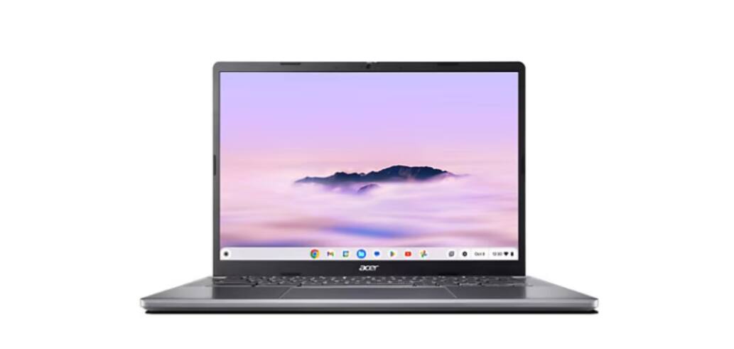 Front. Acer - Acer Laptop Chromebook Plus 514 14" WUXGA Touchscreen AMD Ryzen 3-7320C 8GB RAM 256GB SSD Chrome OS Steel Gray - Steel Gray.