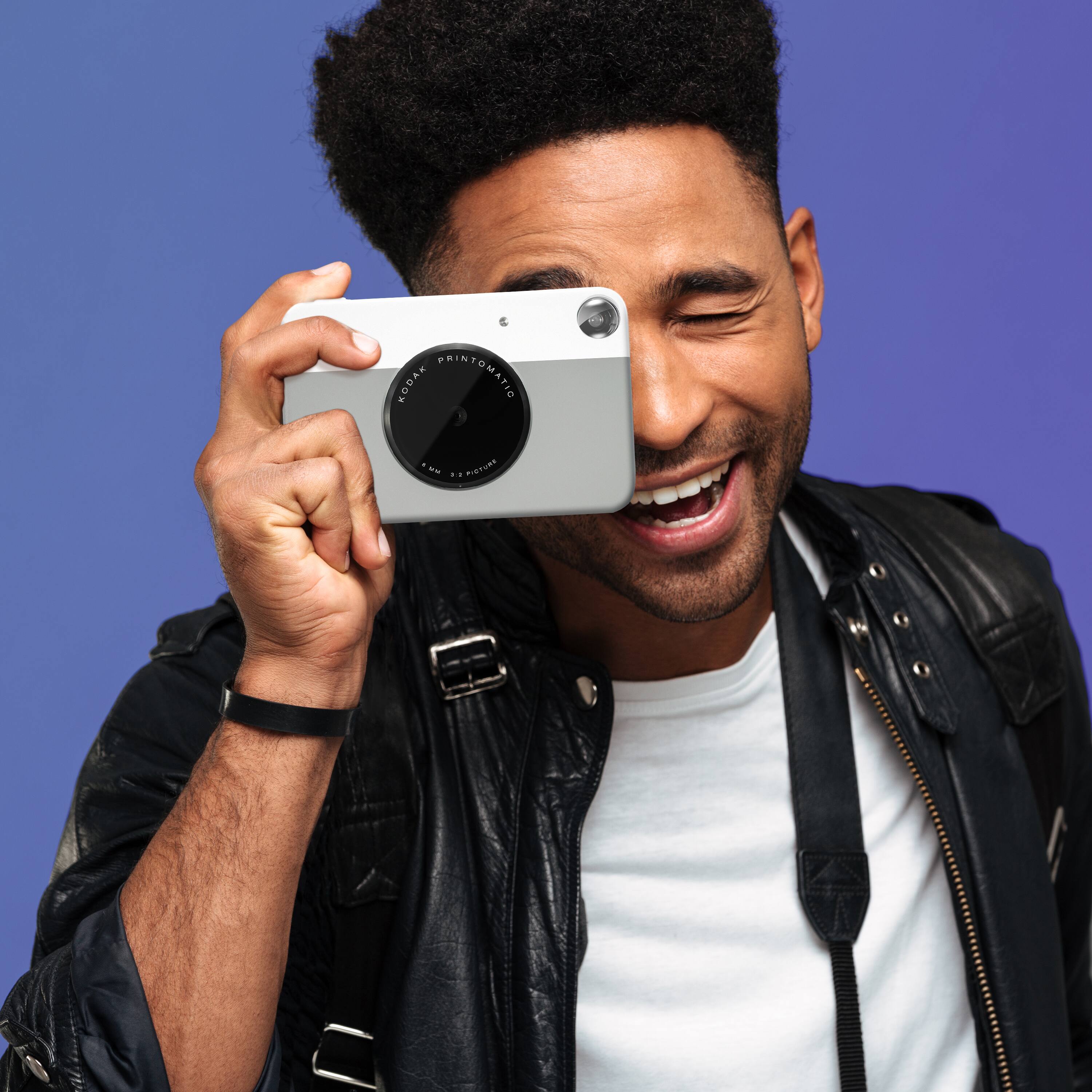 Kodak Printomatic Camera - Black and Silver - Smiling Man