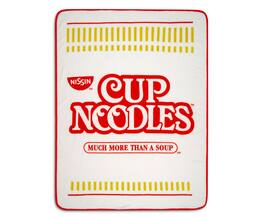 H3 Sportgear - Nissin Cup Noodles Logo Microplush Throw Blanket | 45 x 60 Inches - White