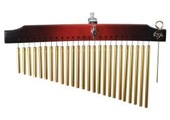 Front. Tycoon Percussion - 25 Chimes on Curved Siam Oak Wood Bar, Tempered Aluminum Alloy Chimes, Bright Sound, Includes Stiker with Storage Slot.