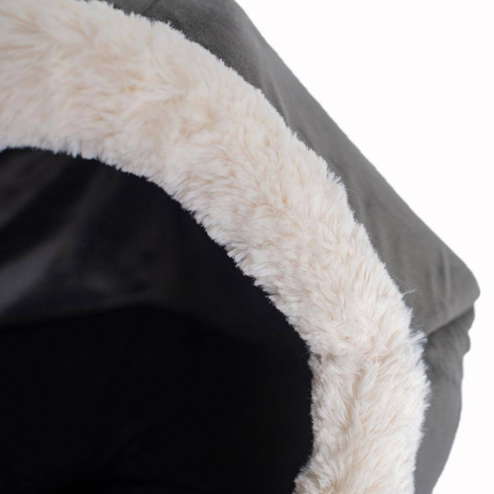 Alt View 4. Armarkat - Cat Bed Gray Velvet - Gray.