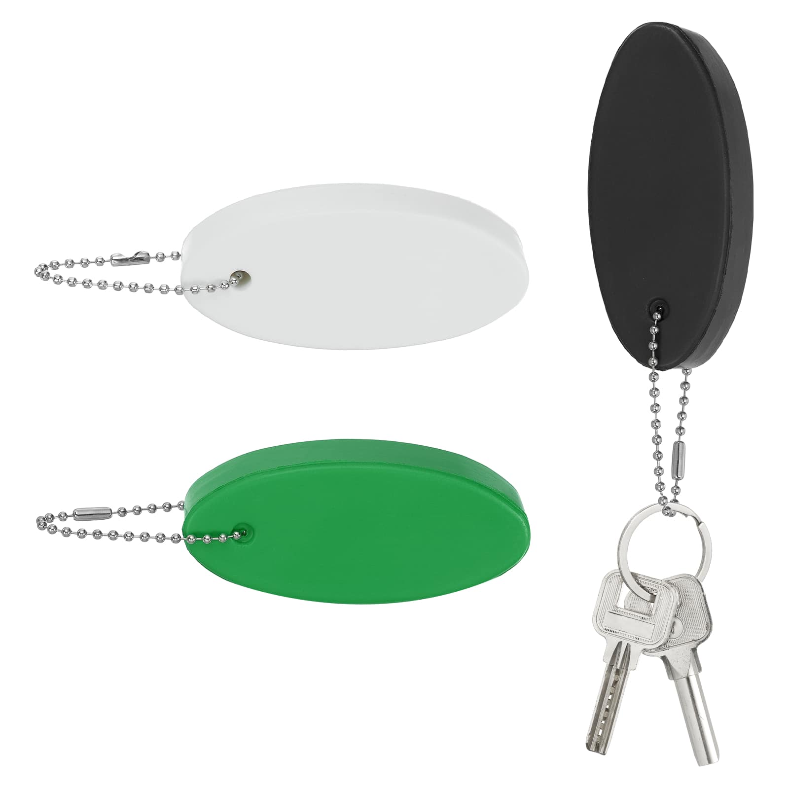 Unique Bargains - Floating Keychain, Bright Color Key Float Keyring Holder Waterproof, 3pcs - Fits Boating/Fishing/Swimming/Water Sports - White, Black, Dark Green price history on PriceWatchPro