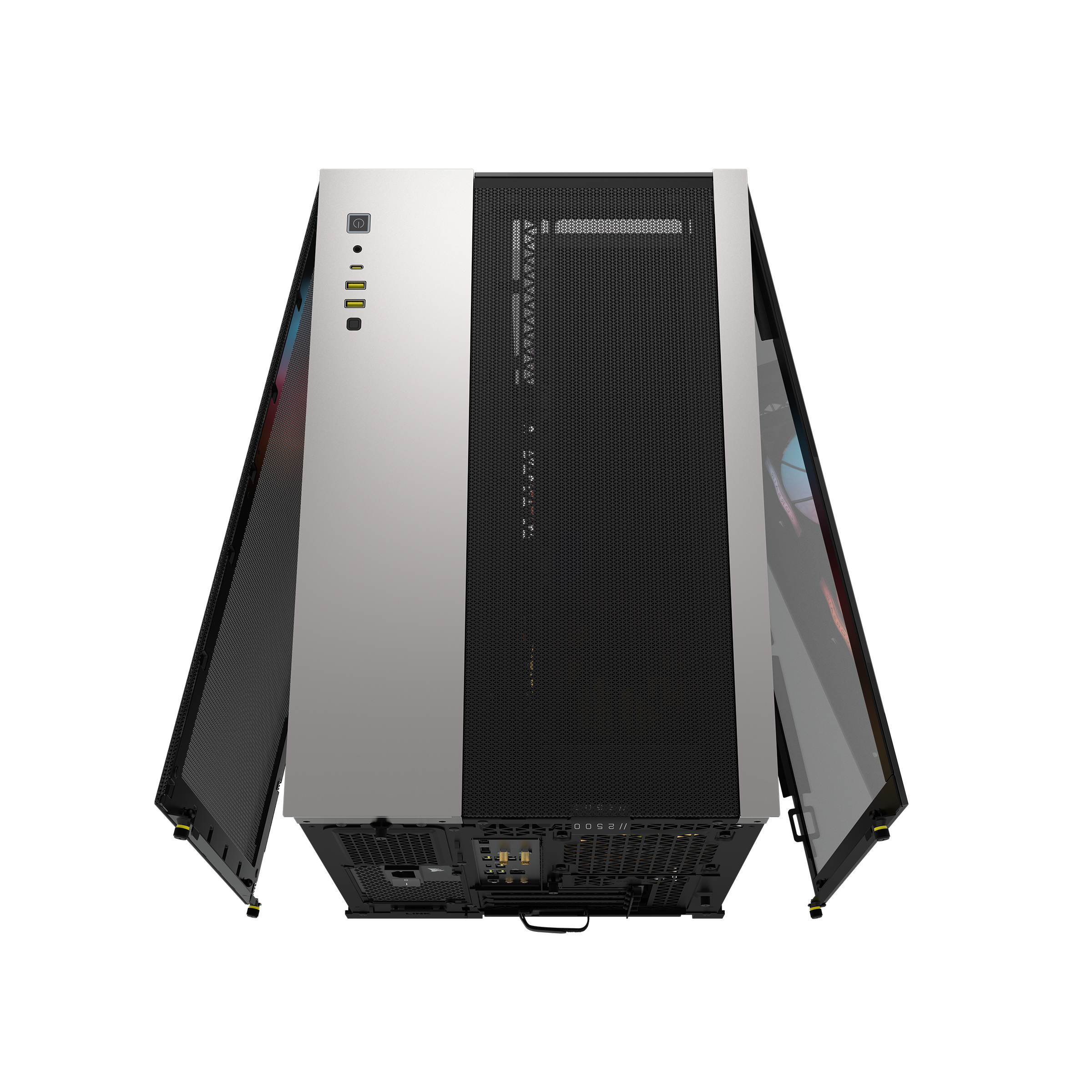 Alt View 4. CORSAIR - VENGEANCE i5200 Series Gaming PC - Liquid Cooled Ultra 7 270K Plus - NVIDIA GeForce RTX 5070 - 32GB DDR5 - 2TB SSD - Silver.
