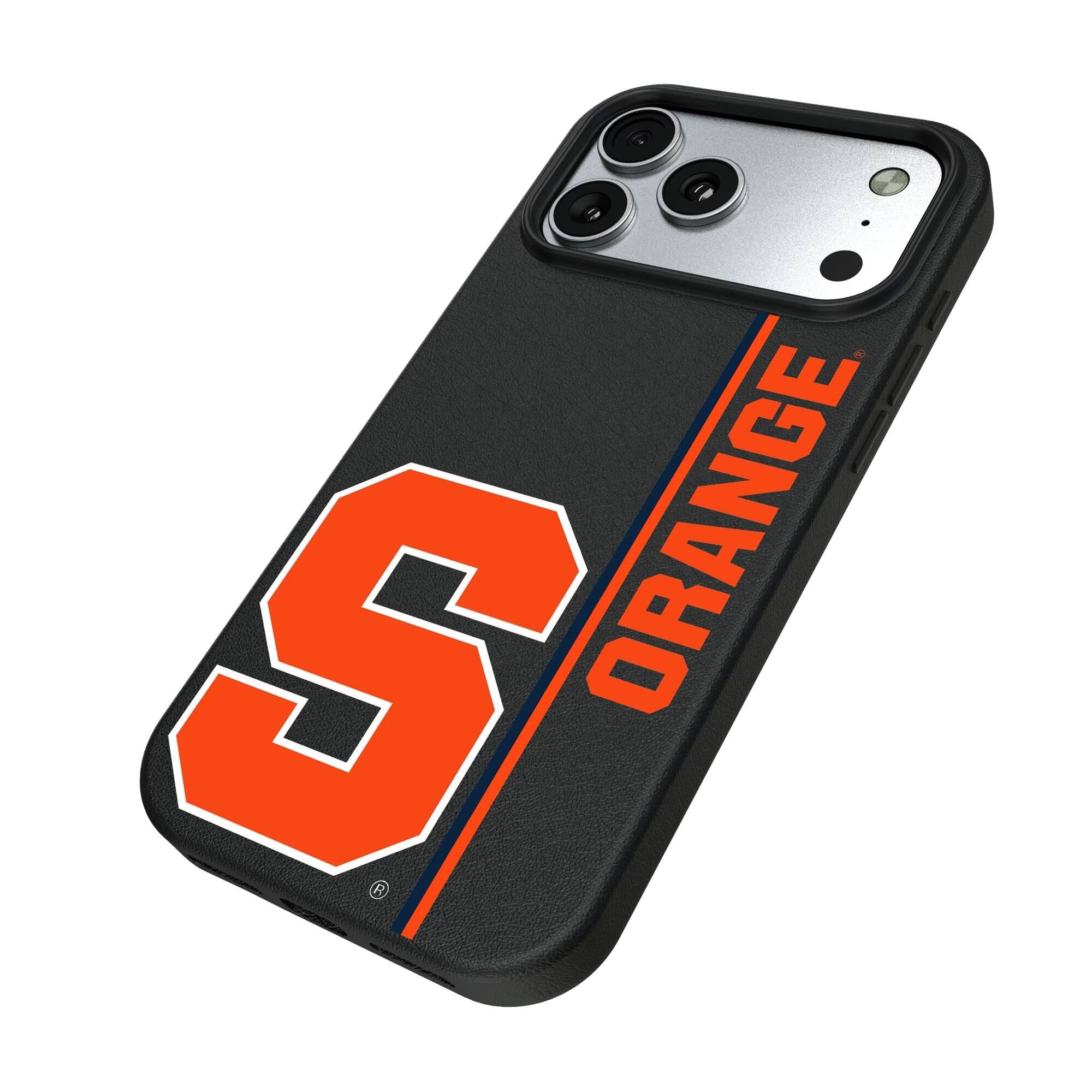 Alt View 1. Keyscaper - Syracuse Orange iPhone Magnetic Bump Case - 16 Pro - Black.
