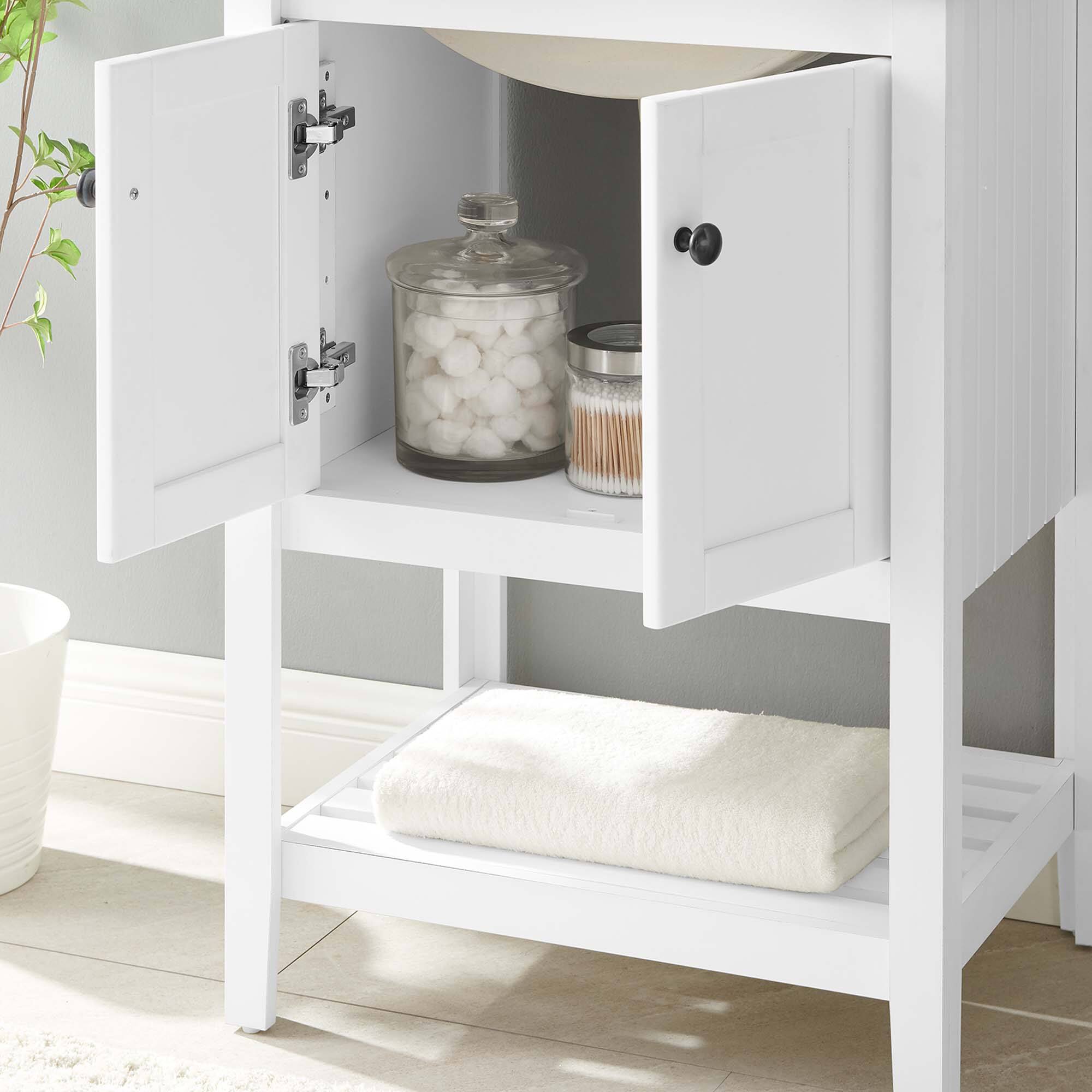 Left. Modway - Prestige Bathroom Vanity Basin Included - White Black.