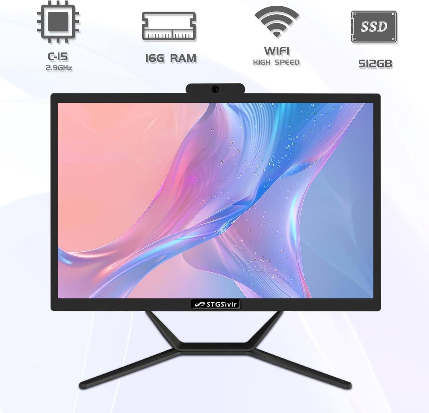 Sure, here is the corrected and grouped text:

- **Processor:** C-15 2.9GHz
- **RAM:** 16G
- **Storage:** SSD 512GB
- **Connectivity:** WIFI HIGH SPEED
- **Brand:** STGSivir