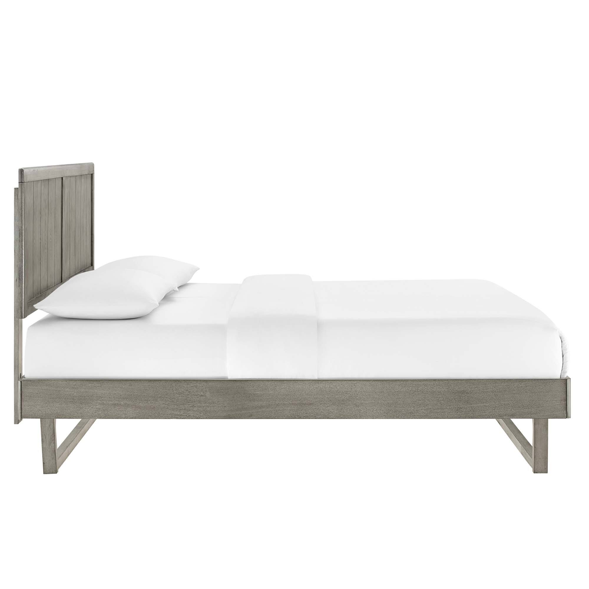 Alt View 6. Modway - Alana Wood King Platform Bed With Angular Frame - Gray.