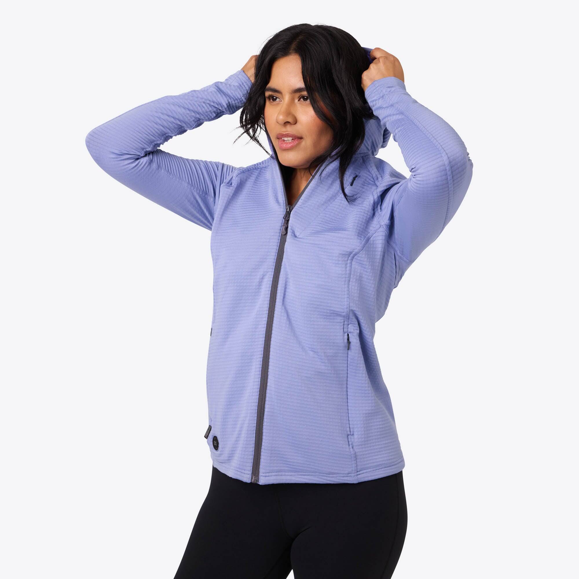 Alt View 6. Mobile Warming - Women's Element Mid-Layer Full Zip Heated Hoodie - Periwinkle .