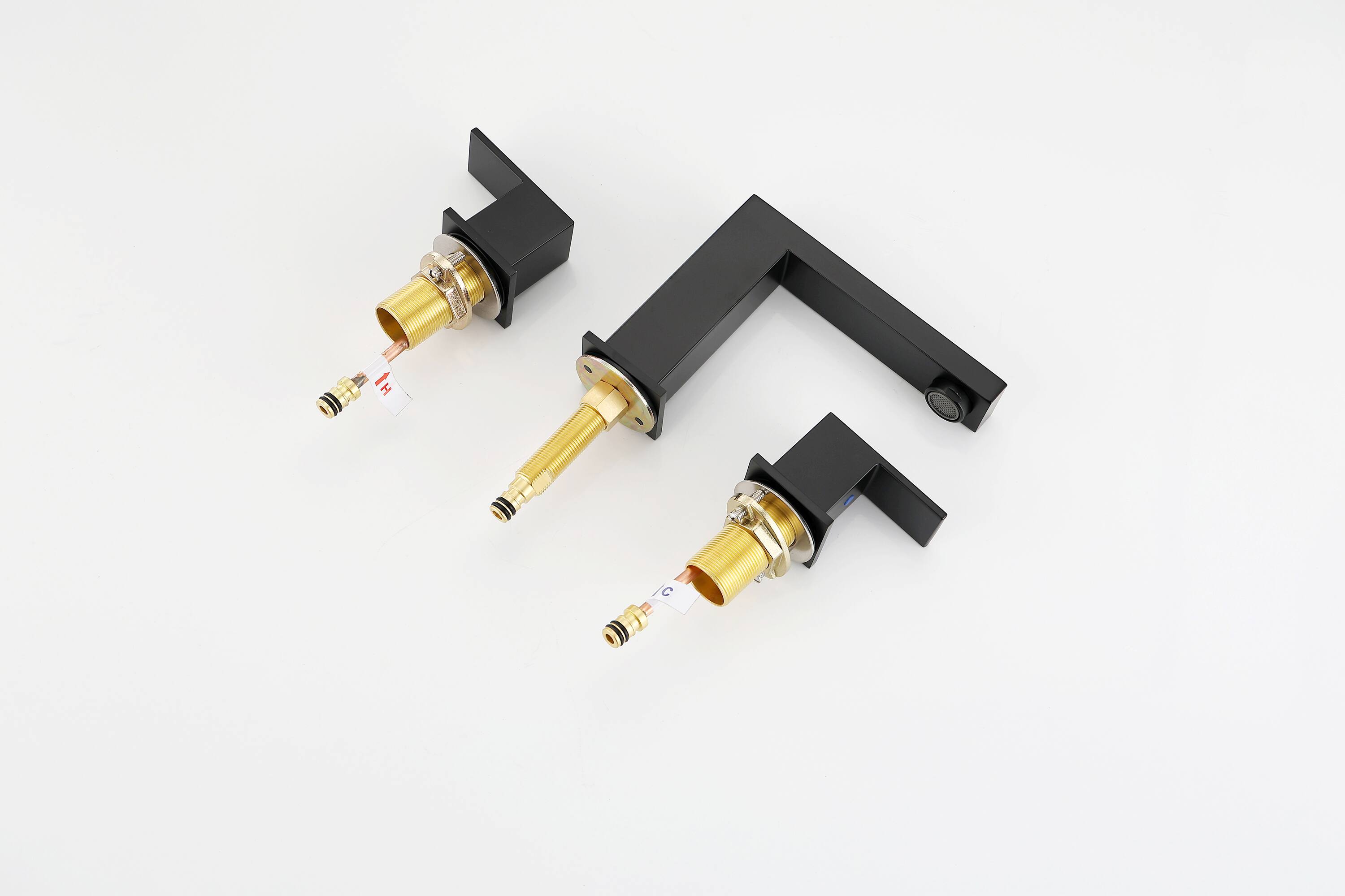 Alt View 1. Bothwa Home - Bothwa Home Bathroom Faucet For bathroom Sink  With Two Handles And Supply Lines - Matt black.