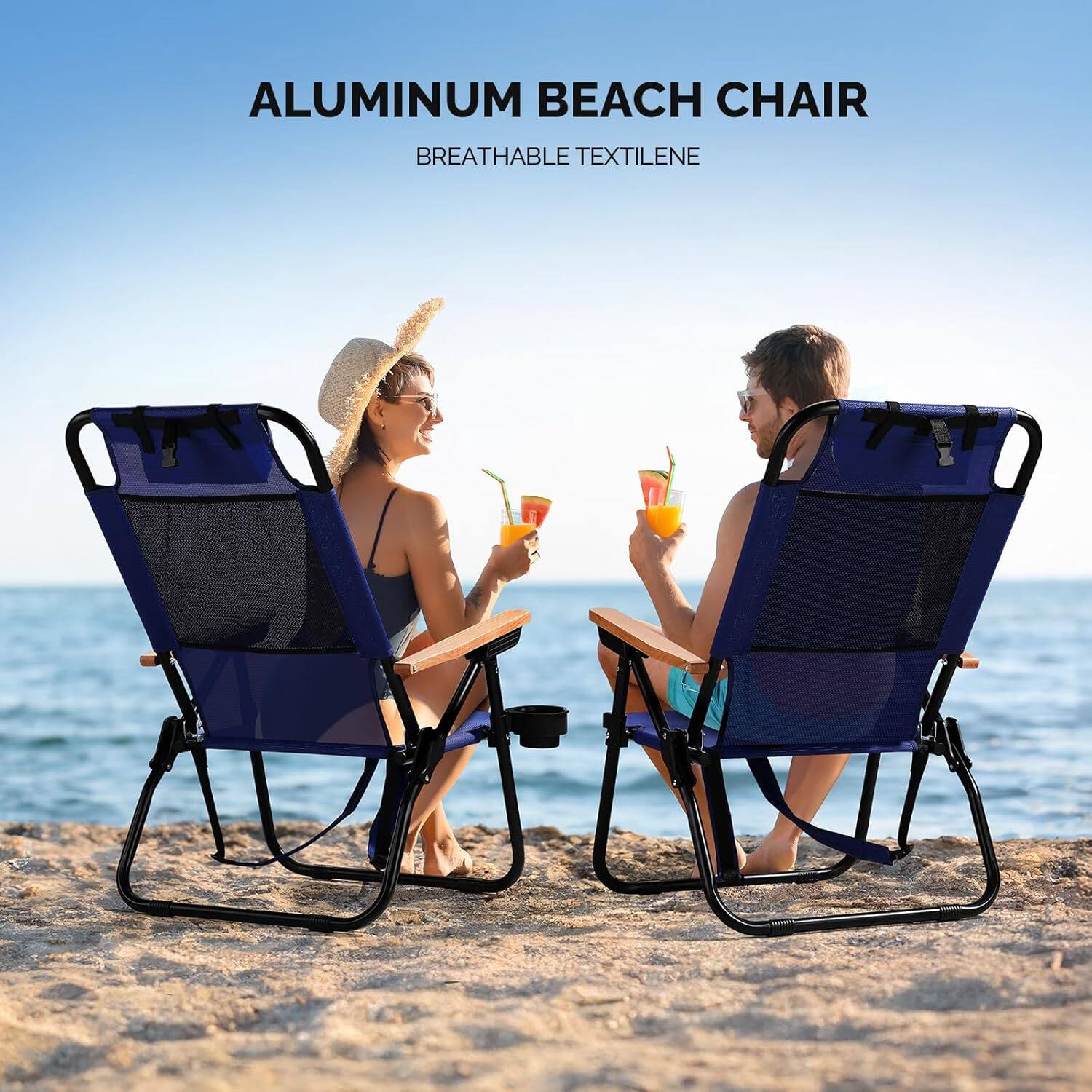 ALUMINUM BEACH CHAIR  
BREATHABLE TEXTILENE