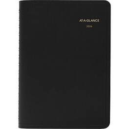 AT-A-GLANCE - 2026 5" x 8" Daily Appointment Book Planner, Faux Leather Cover - Black