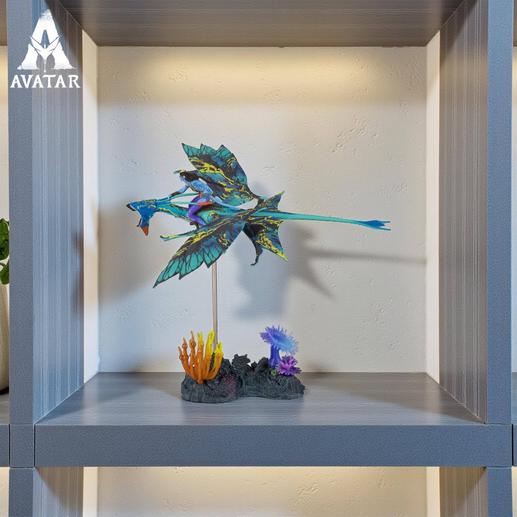 Alt View 5. McFarlane Toys - Avatar: The Way Of Water Banshee Rider Neytiri Deluxe Action Figure Set - Blue.