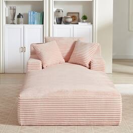 Chic Crate - Plush Corduroy Cloud Floor Sofa Bed for Living Room - Pink