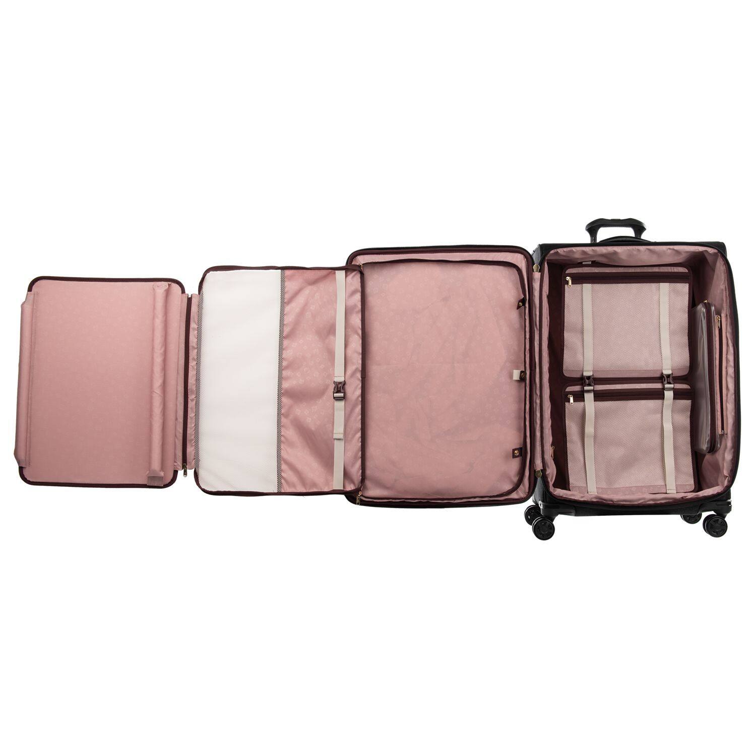 Alt View 3. Travelpro - Travelpro Platinum Elite Softside Expandable Checked Luggage, 8 Wheel Spinner Large Suitcase, TSA Lock, Men and Women - Intrigue Black.