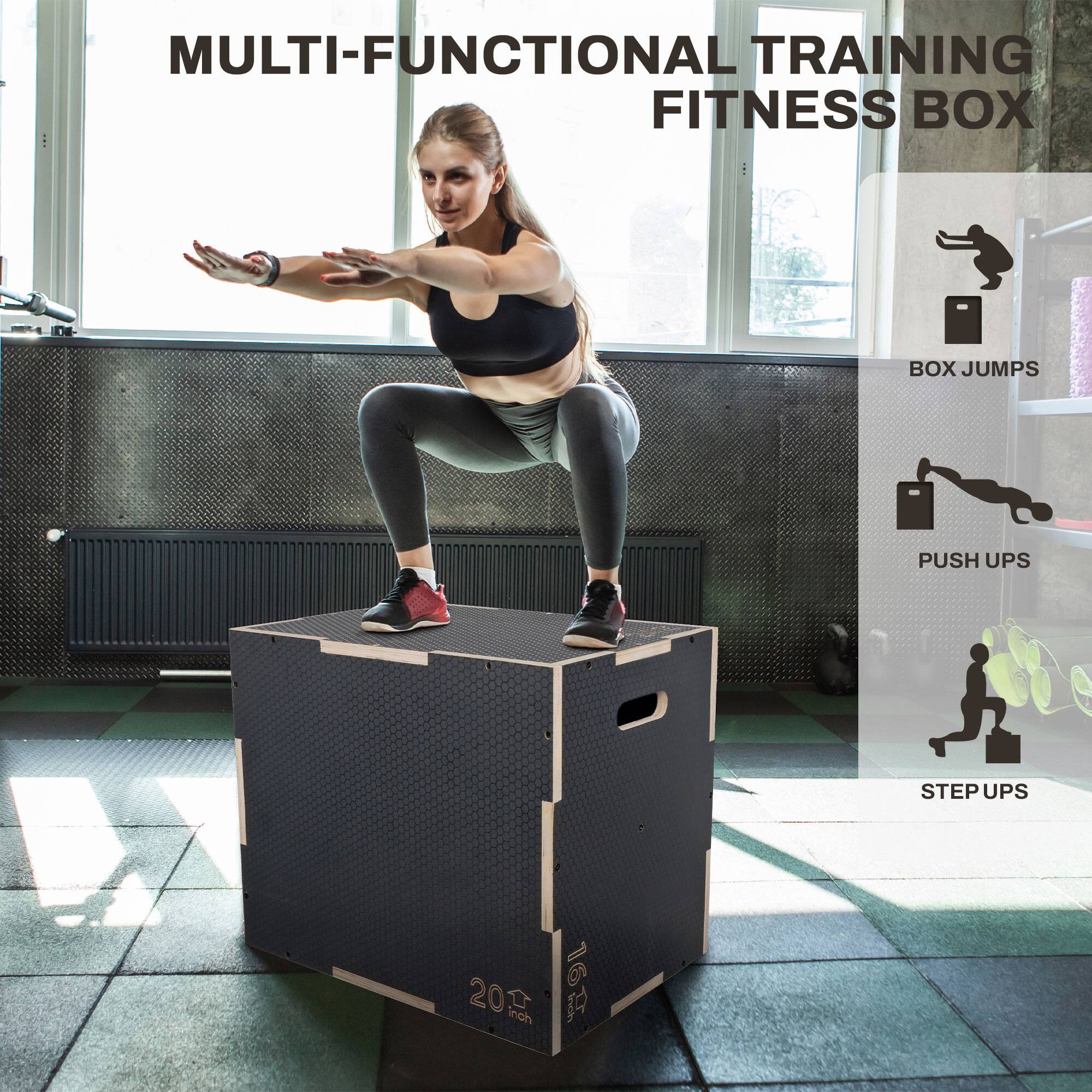 MULTI-FUNCTIONAL TRAINING FITNESS BOX

BOX JUMPS
PUSH UPS
STEP UPS

20 inch
16 inch