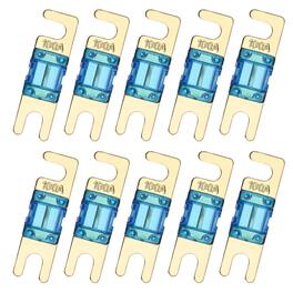 Unique Bargains - 10pcs 100A 125V Mini ANL Fuse Replacement, Electrical Protection Blade Fuse for Automotive Marine Audio Video System - Blue