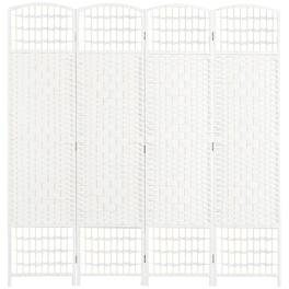 Homcom - Room Divider, Folding Privacy Screen, Room Separator, Wave Fiber Freestanding Partition Wall Divider - White