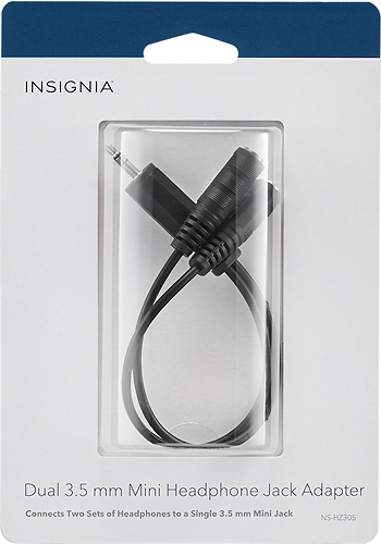 Best Buy: Insignia™ Dual 3.5mm Mini Headphone Jack Splitter Black NS-HZ305