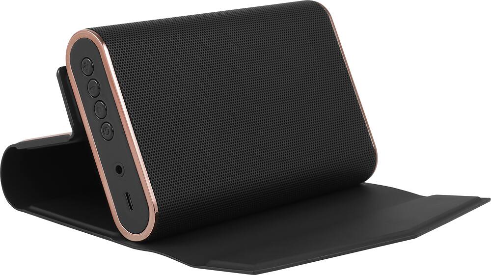 Alt View 12. kate spade new york - Portable Bluetooth Speaker - Black/Rose Gold Saffiano.