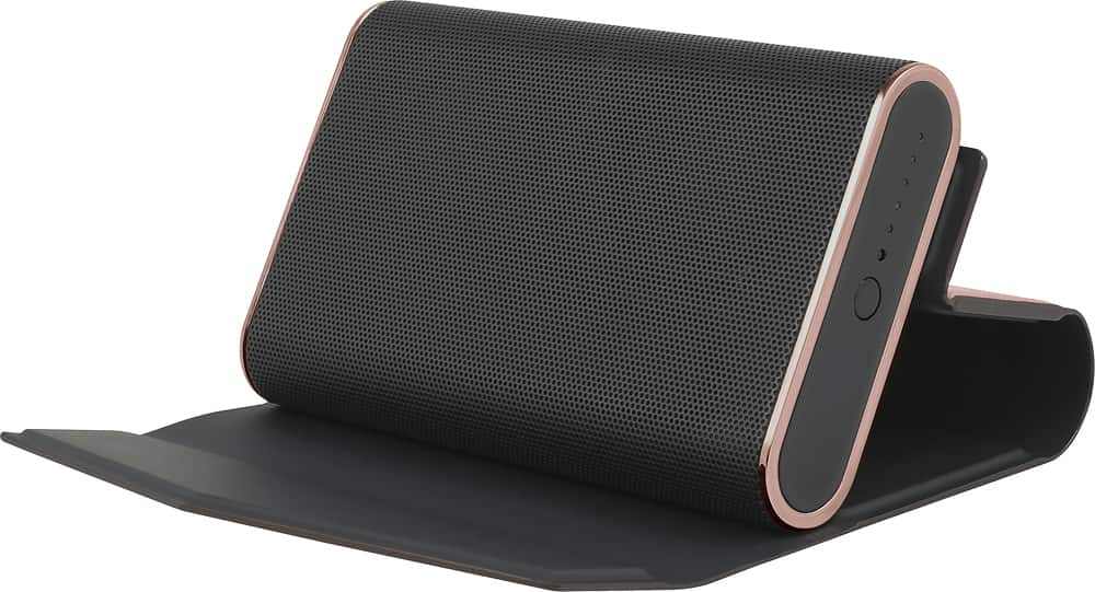 Alt View 13. kate spade new york - Portable Bluetooth Speaker - Black/Rose Gold Saffiano.
