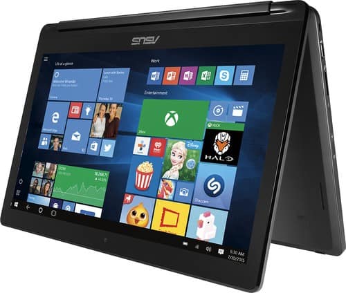 Asus - Geek Squad Certified Refurbished 2-in-1 15.6" Touch-Screen Laptop - Intel Core i5 - 8GB Memory - 1TB Hard Drive - Aluminum Black-Front_Standard 