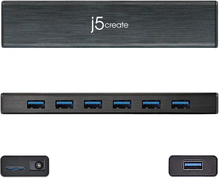 j5create USB 3.0 7 Port HUB Black JUH377 - Best Buy