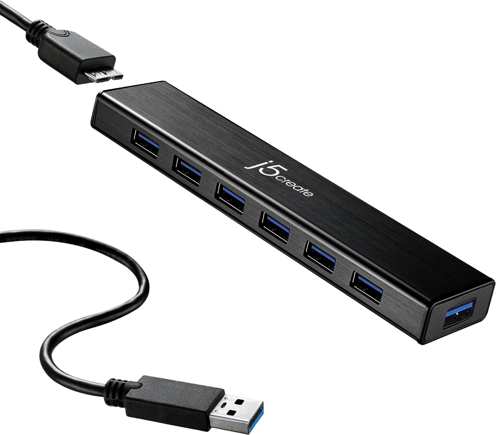 Left. j5create - USB 3.0 7-Port HUB - Black.