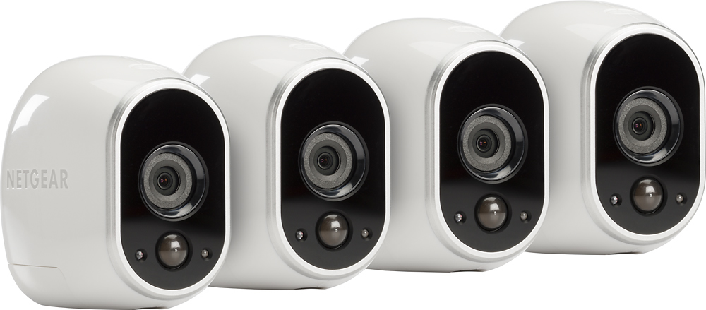 Frugtgrøntsager magi Reklame Best Buy: NETGEAR Arlo Smart Home Add-On Indoor/Outdoor Wireless  High-Definition Security Cameras (4-Pack) White/Black VMC3430-100NAS