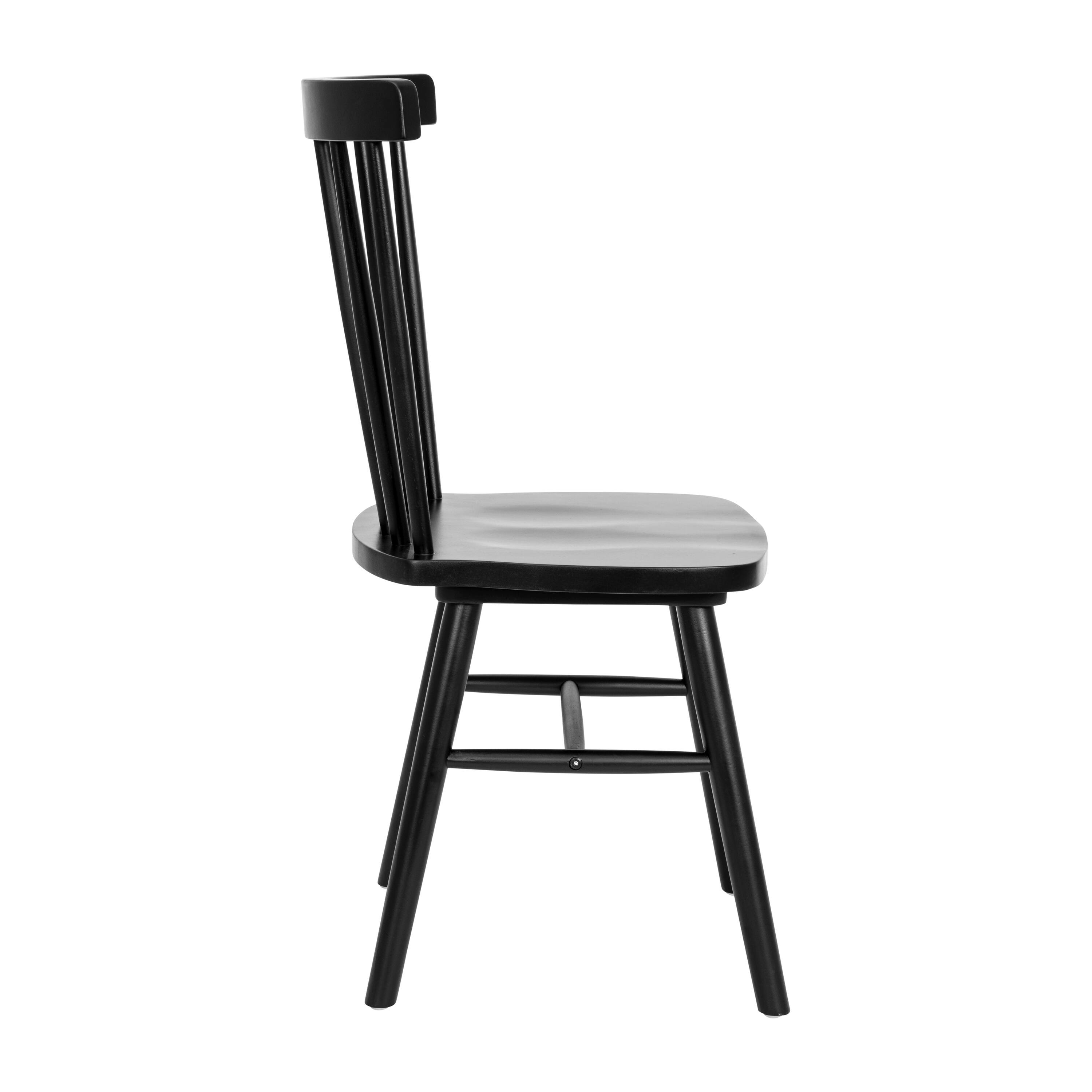 Alt View 9. Emma + Oliver - Canmore Set of Premium Solid Wood Spindle Back Armless Dining Chairs with Saddle Seats and Felt Floor Protectors - Black.