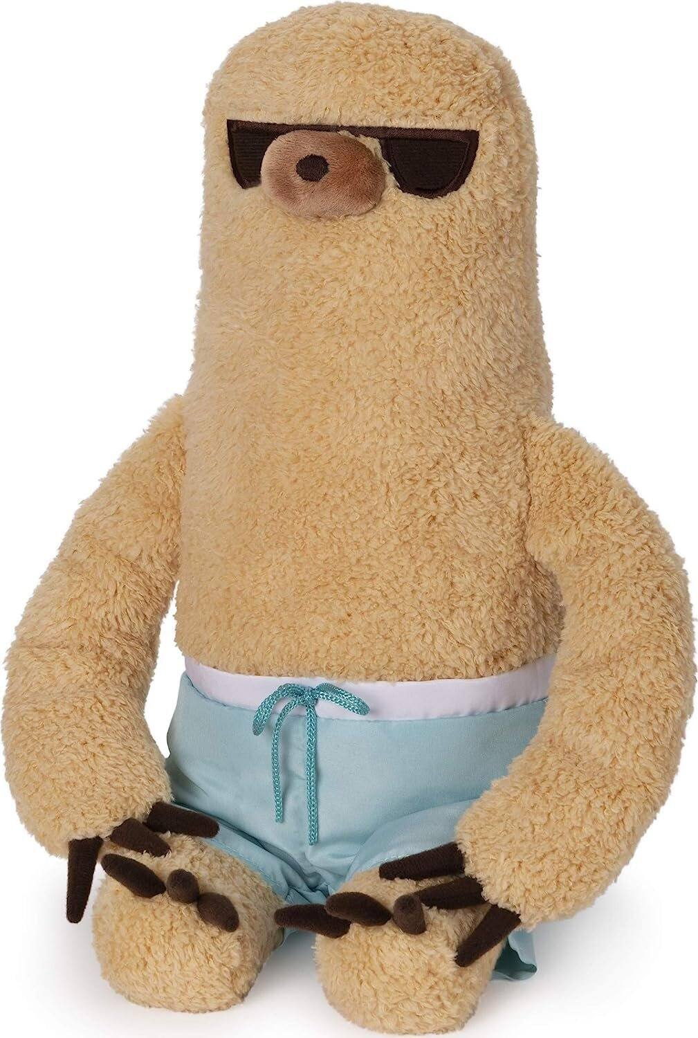 Left. Gund - Pusheen 12 Inch Plush | Sloth with Shorts - Brown.