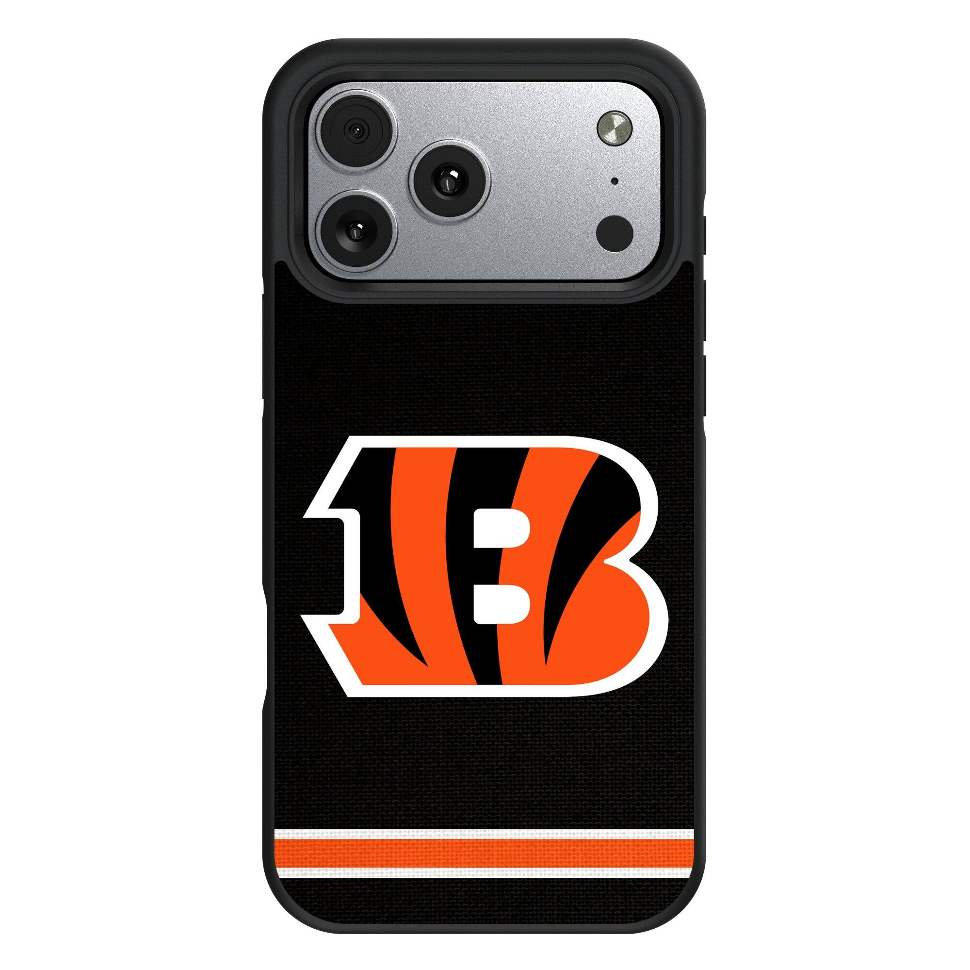 Front. Keyscaper - Cincinnati Bengals Bump Case with 8.2ft Drop Protection - 15 Pro Max - Multicolor.