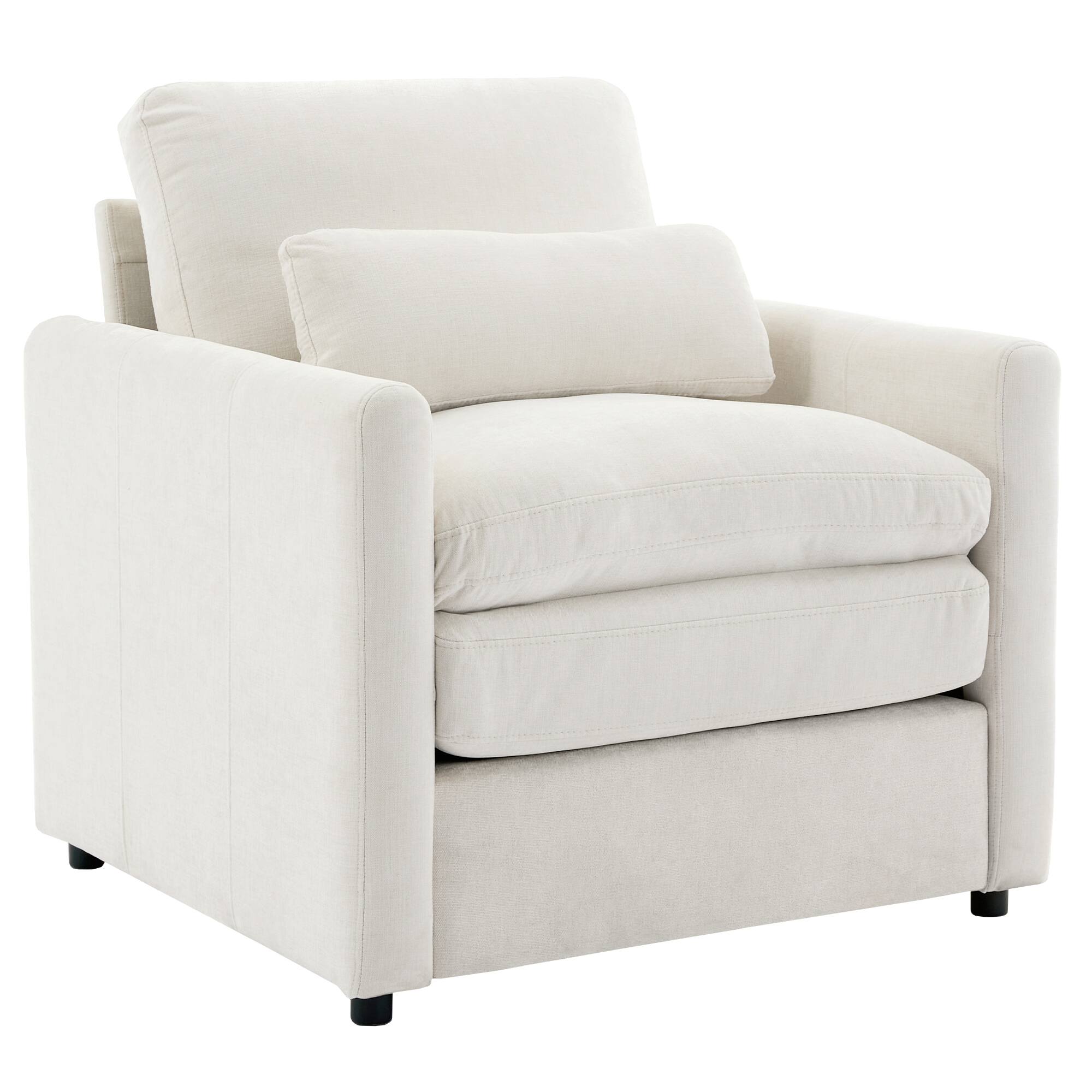 Alt View 8. GOODSILO - Oversized Comfy Cloud Sofa Armchair - Plush Double Cushion Single Sofa for Living Room - Beige.