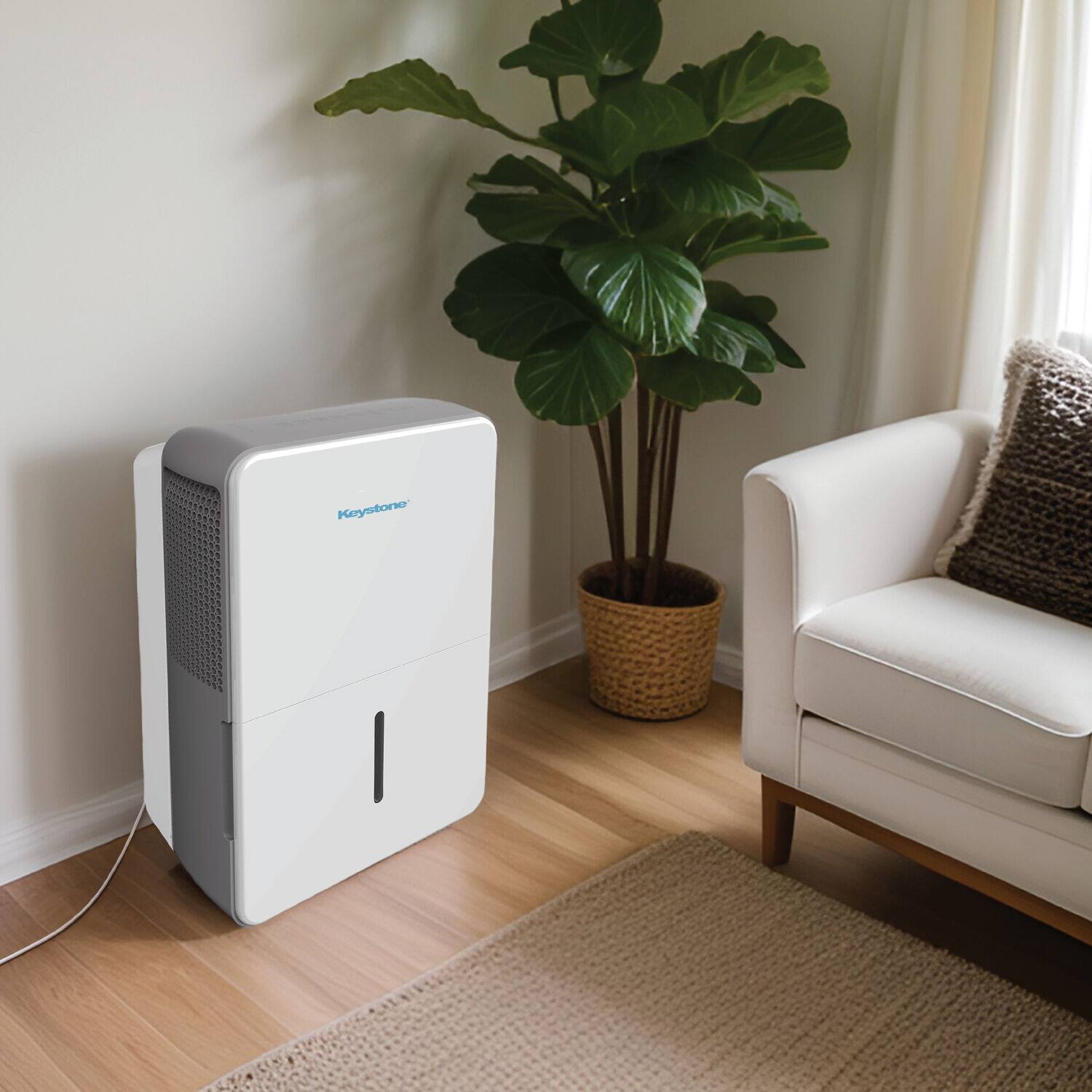 Left. Keystone - 22-pint Dehumidifier - White.