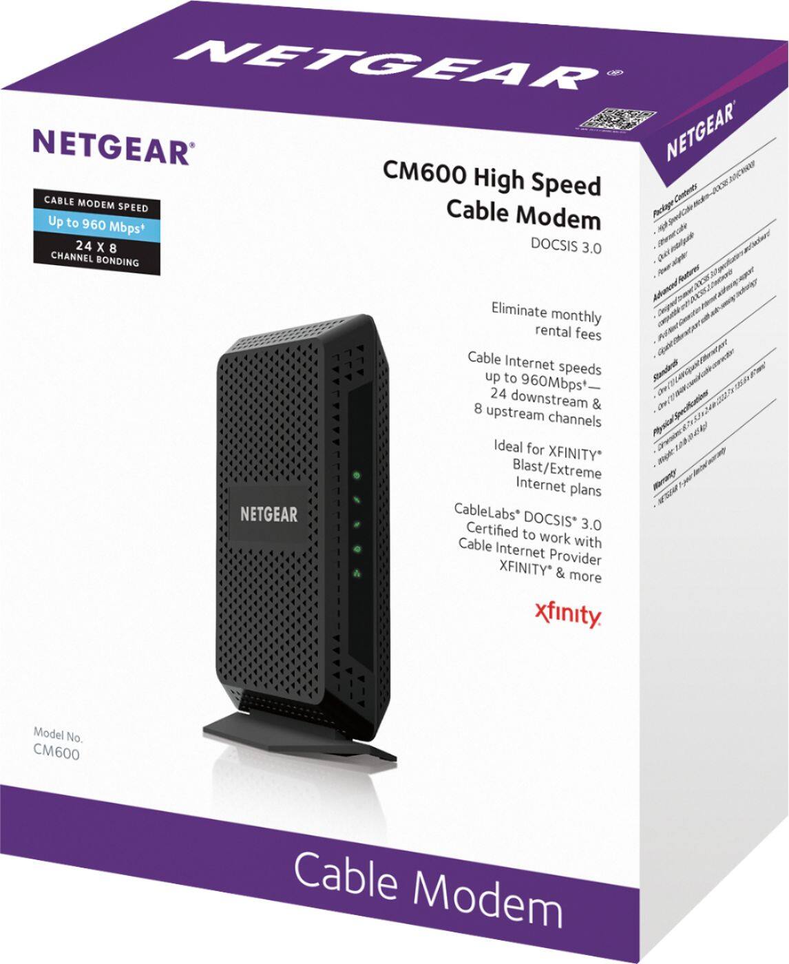 Alt View 12. NETGEAR - 24 x 8 DOCSIS 3.0 Cable Modem - Black.