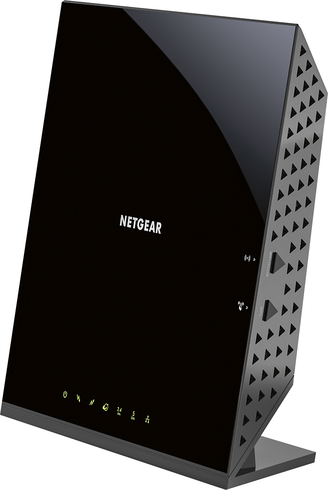 Angle View: NETGEAR - Dual-Band AC1600 Router with 16 x 4 DOCSIS 3.0 Cable Modem - Black