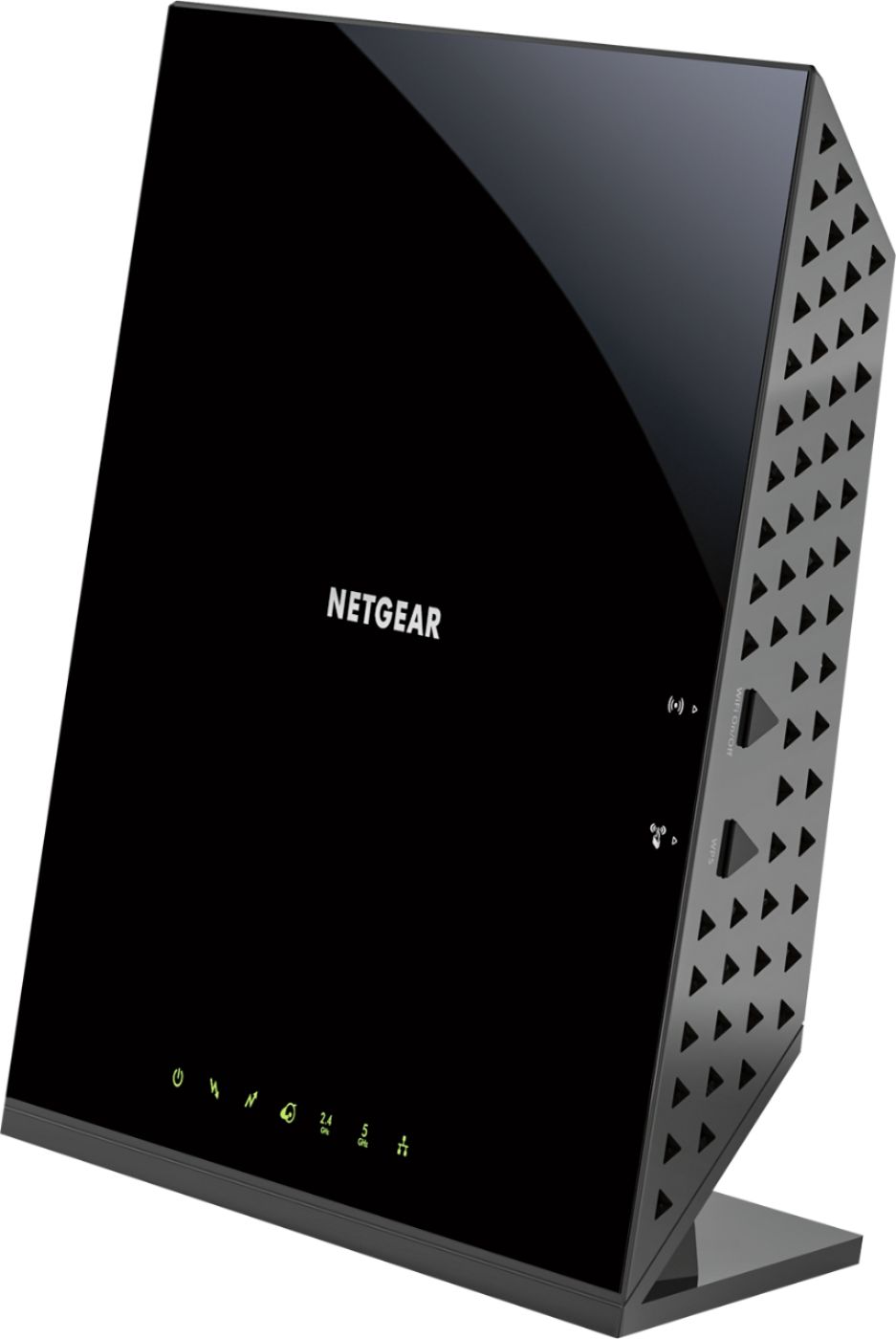 Left View: NETGEAR - Dual-Band AC1600 Router with 16 x 4 DOCSIS 3.0 Cable Modem - Black