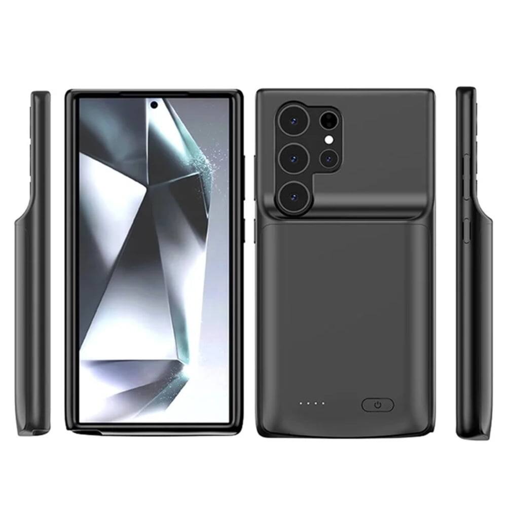 Angle. Entronix - Entronix Galaxy S23 Ultra Case with 10000mAh Powerbank - Ultimate Protection and Charging Solution - Clear.