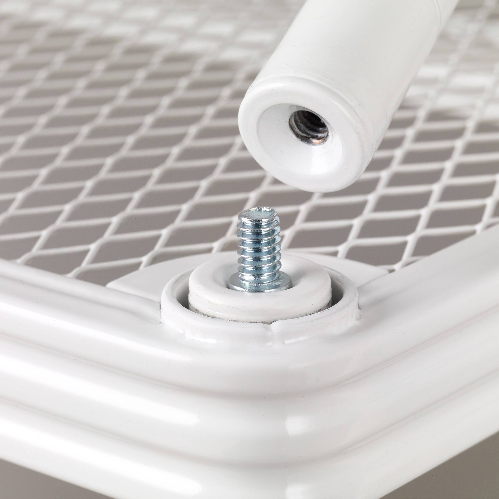 Alt View 4. Design Ideas - Design Ideas MeshWorks 2 Tier Narrow Metal Storage Shelving Unit Rack, White - White.