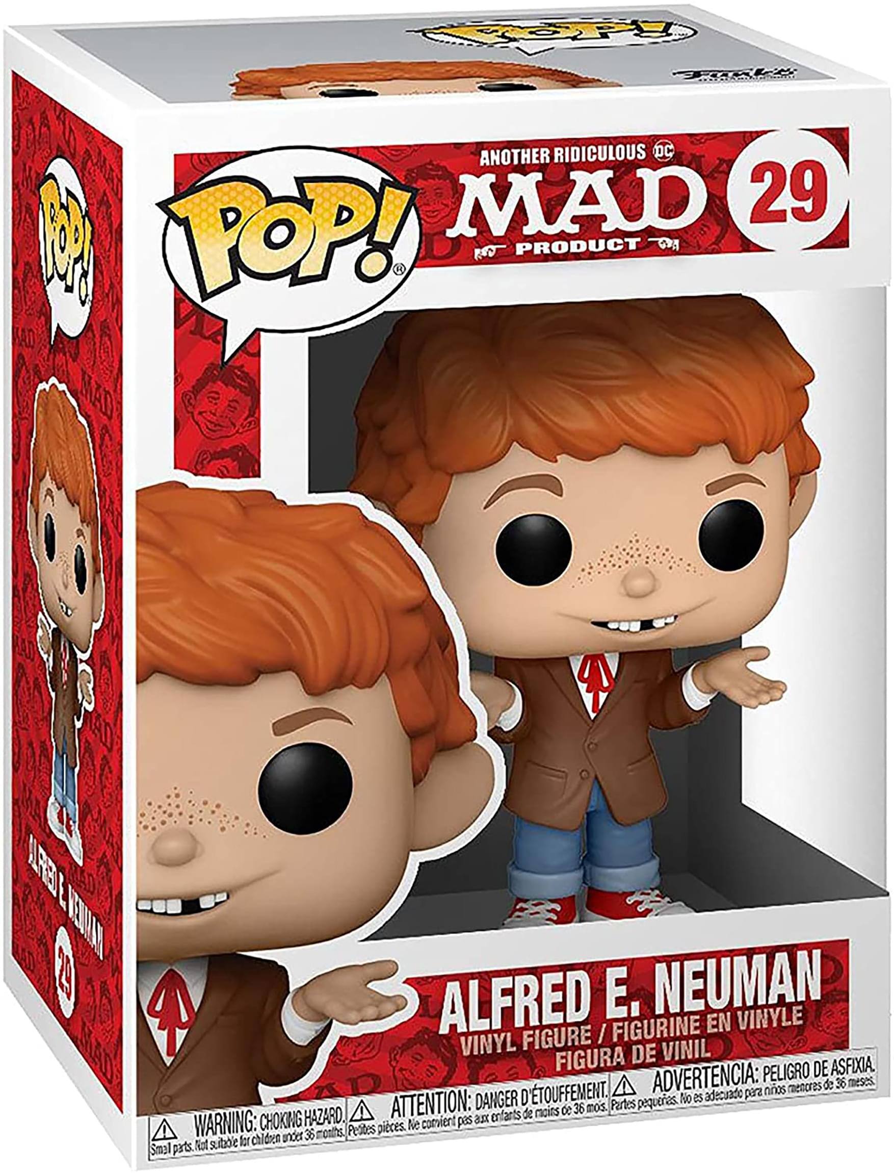 **Another Ridiculous Mad Product #29**

**Alfred E. Neuman**

**Vinyl Figure / Figurine en Vinyle / Figura de Vinil**

**Warning: Choking Hazard. Small parts. Not suitable for children under 36 months.**

**Attention: Danger d'étouffement. Petites pièces. Ne convient pas aux enfants de moins de 36 mois.**

**Advertencia: Peligro de asfixia. Pequeñas piezas. No es adecuado para niños menores de 36 meses.**
