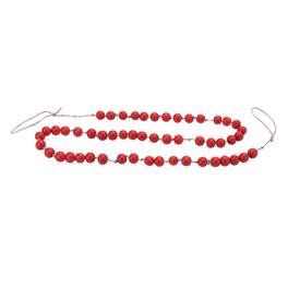 BreeBe - Wood Beaded String Garland (Set of 2) - Red, Beige