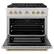Angle. ZLINE - 36 in. Wide 6 Burner Autograph 5.2 cu. ft. Freestanding Paramount Dual Fuel Range with Gold Helix Handle - Stainless Steel.